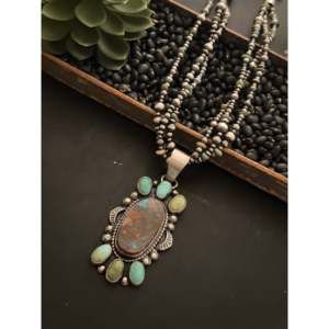 Sheila Becenti Mixed Turquoise & Sterling Silver Pearl Necklace/pendant for Gift Occasions - Product Image 4