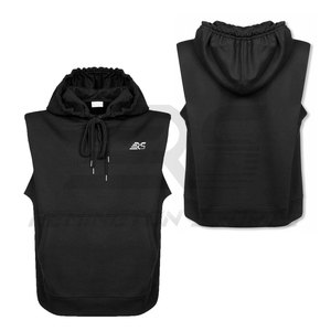 Pakistan Made hommes sans manches à capuche couleur unie Top qualité personnalisé hommes sans manches à vendre - Product Image 6