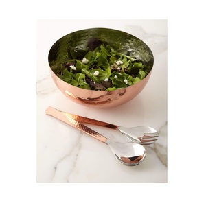 Bol à salade et à fruits en cuivre au Design Unique avec ustensiles de cuisine, restaurants et table à manger décorative à vendre - Product Image 1