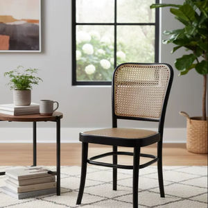 SOLOBEAT Modern Bentwood Rattan Eco-Friendly Outdoor Restaurant Dining Chair for Living Room & Apartment - Product Image 1