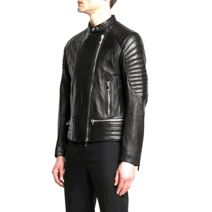 Veste en cuir personnalisée en toile teinte en noir avec fermeture à glissière latérale pour homme au meilleur prix - Product Image 4