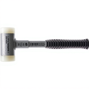Marteau à tête souple Supercraft pour outils d'atelier, longueur 295 mm, diamètre de la tête 35 mm, tube en acier sans recul, nylon dur blanc HALDER - Product Image 3