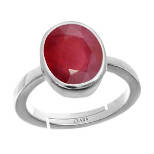 NOVAMART Fine Certified Natural Ruby Manik Fine Jewelry <b>Ring</b> Platinum with Rhodium Plating Statement Style for Everyday Wear Who - Product Image 1
