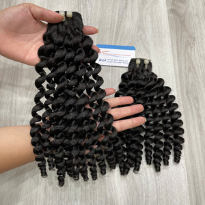Vente en gros de cheveux bouclés vietnamiens Extensions de cheveux à cuticule alignée Paquets de cheveux bouclés de couleur naturelle - Product Image 6