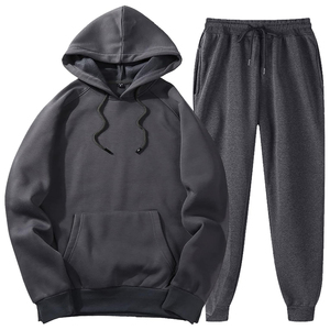 Street Custom Blank Plain Hoodie and Jogger Sports Fitness Cotton Tracksuit <b>Men</b> Casual <b>Pullover</b> Fleece Sweat Pants Two Piece Set - Product Image 1