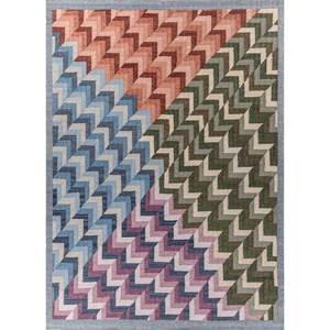 Tapis de grande surface en laine et viscose à tissage plat à carreaux bleus 9x12 pour la décoration de la maison, du salon et du couloir - Modèle ADWV-13085 - Product Image 1