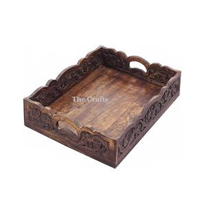 Plateau de service en bois de conception standard avec plateau de service de restaurant de forme rectangulaire de qualité supérieure pour une utilisation en cuisine - Product Image 5