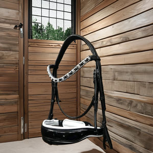 บังเหียนม้าหนังแก้วสีดำมีสายรัดคิ้วคริสตัลและสายบังเหียนคริสตัลหรูหรามีแผ่นรองบังเหียนคริสตัลสีขาวตามฤดูกาล - Product Image 3