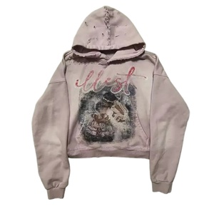 Sweat-shirts à capuche en molleton de coton haut de gamme, brodés et imprimés sur mesure, à épaules tombantes, effet usé et délavé soleil, réduction pour achat en gros - Product Image 1