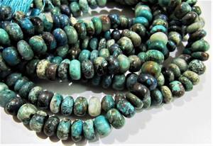 Perles naturelles Chrysocolle Rondelle plaine 9-10mm Multi Couleur Pierres Précieuses Lisse Vendu Par Corde 8 Pouces Haute Qualité EMINENT JEWEL - Product Image 3