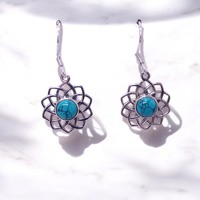 Pur 925 Sterling Silver Natural Gemstone Bijoux De Mariage Boucles D'oreilles Populaire Belle Boucle D'oreille Fine Qualité