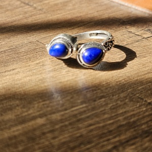 Wholesale Factory Supply Adjustable Unisex Silver Religious Jewelry Lapis <b>Garnet</b> Lightweight <b>Ring</b> for Weddings Parties - Product Image 5