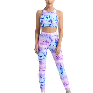 Ensemble de vêtements de yoga pour femmes, design personnalisé, haut de gamme, soutien-gorge de sport, leggings, pantalon de fitness - Product Image 4