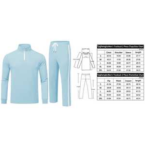 Chándales para hombre de 2 piezas de manga larga atléticos con cremallera completa chándal conjunto de chándal informal al aire libre ropa de calle conjunto de chándal deportivo - Product Image 5