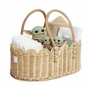 Cesta organizadora de pañales para bebé de ratán, hecha a mano, al por mayor, ecológica, fabricada en Vietnam - Product Image 1