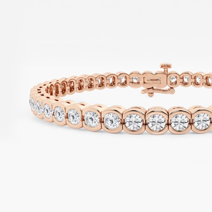 Bracelet tennis demi-sertie de diamants de laboratoire ronds de 7 pouces, 8 carats au total, bijoux de luxe élégants et ajustables, cadeau pour femme - Product Image 1