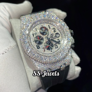 Reloj Cronógrafo Mecánico Analógico Personalizado para Hombre, de Acero Inoxidable, Estilo Simple, Hip Hop, Antiguo, con Corte de Diamante Moissanita Negro - Product Image 6