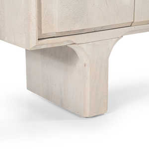 Aparador Moderno Milo de Madera de Mango Maciza con 4 Puertas y Acabado Blanqueado para Sala de Estar y Dormitorio - Product Image 5