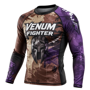 Factory Made Lightweight Rash Guard Soft Touch Fabric Quick Dry Technology And Flexible Fit <b>Compression</b> Venum Rash Guard - Product Image 1