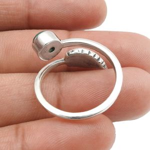 Produit le plus vendu en 2024 pierre précieuse d'onyx vert naturel Bague en forme de feuille en argent sterling 925 pour un usage quotidien Bijoux Boho - Product Image 5