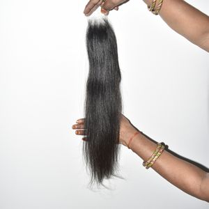 Nouvelle marque indienne New Fashion cheveux humains Remy véritables fermetures HD extensions droites disponibles au prix de gros par exportation - Product Image 4