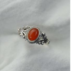 Anillo de piedras preciosas de Plata de Ley 925 de cornalina roja, joyería elegante hecha a mano, regalo para ella, piedra natal de julio - Product Image 3