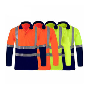 Último diseño Tow -Tone Working Polos de manga larga para hombres Polos de alta visibilidad camisas reflectantes con para hombres - Product Image 4