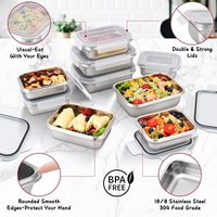 Meilleure qualité étanche rectangulaire en acier inoxydable boîte de rangement des aliments PE Design classique maison cuisine conteneurs de stockage accessoire