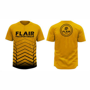 Maillots de softball et de baseball personnalisables de grande taille en polyester respirant à col rond avec imprimé uni par sublimation - Product Image 1