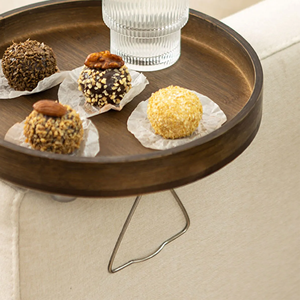 Best Selling Round Acacia <b>Wooden</b> Sofa <b>Armchair</b> <b>Wooden</b> Serving Tray Home Decor Living Room Decoration From Vietnam Factory - Product Image 5