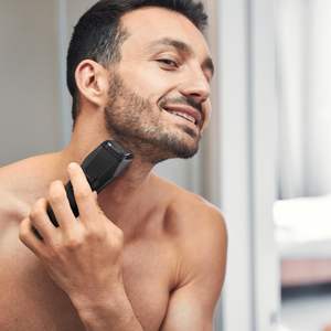 Tondeuse à barbe sans fil rechargeable USB-C de qualité supérieure, réglage de la longueur précis par cadran, lame en T en acier inoxydable, batterie - Product Image 1