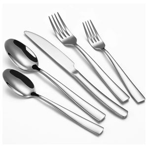 Design à la mode Cuillère et Fourchette Couverts Collection Argent Long Manche En Acier Inoxydable Ensemble De Service Dîner Fournitures En Acier Miroir - Product Image 1