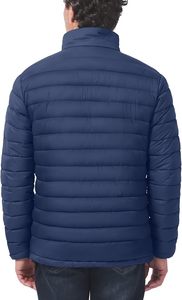 Men Winter Puffer Jacket Ultra Warm Breathable Eco-Friendly Stand Polyester Waterproof Hooded Full <b>Zip</b> Outdoor High Street Front - Product Image 2