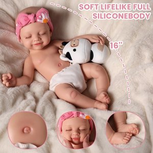 Babeside Cookie 12'' Realistische Silikon-Reborn-Babypuppe Mädchen Neugeborenes Schlafendes Kleinkind Vollkörper Weiches Mode-Modell Spielzeug Geschenk - Product Image 3