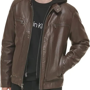 Veste en cuir d'agneau véritable de mode d'automne pour hommes de haute qualité en noir respirant écologique à séchage rapide personnalisable élégant - Product Image 1