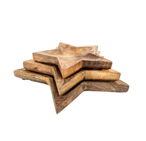 Wood Tray Custom Excellent Quality <b>Star</b> Shape Different Sizes In Pieces <b>Decorative</b> Tray - Product Image 1