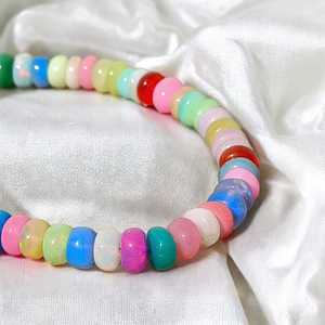 Bracelet opale éthiopienne arc-en-ciel 6-8mm perles de pierres précieuses lisses bijoux faits à la main à la mode pour les femmes 2025 choix de Style mondial - Product Image 6