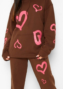 Ensemble de jogging à capuche surdimensionné pour femmes 100% coton Streetwear survêtements survêtement en polaire Tech personnalisé short épais sérigraphié - Product Image 4