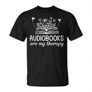 Camiseta Promocional para Mujeres Amantes de los Audiolibros: Son Mi Terapia - Product Image 2
