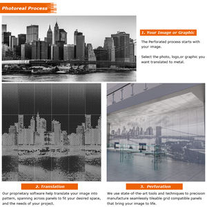 Panneau de façade perforé en aluminium architectural moderne <span class=keywords><strong>pour</strong></span> revêtement mural, décoration intérieure/extérieure, écran de séparation - Ignifuge - Product Image 5