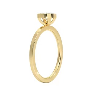 Bague Auréole Ovale en Argent Sterling 925 pour Femme, Solitaire en Or, Moissanite, Diamant - Product Image 5