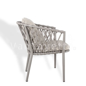 Silla de mesa de jardín Calista, muebles de exterior, sillas y cuerda plegable, silla de aluminio tejida, juego de comedor - Product Image 1