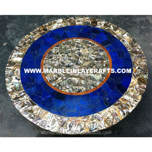 แม่ของไข่มุกและ Lapis Lazuli บนโต๊ะ - Product Image 1