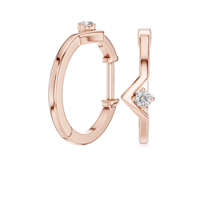Boucles d'oreilles créoles en diamant de laboratoire 0,02 CT, clarté VVS-VS EF, or 18 carats, 14 carats, 10 carats et argent 925, or rose, or jaune, or blanc - Product Image 4