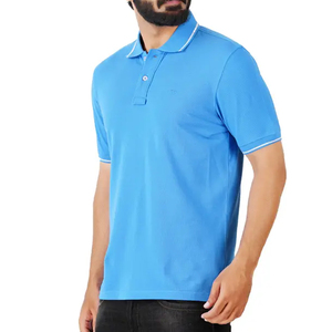 Camiseta de Rugby Personalizada de Alta Calidad con Bordado de Rayas, Corte Recto, Manga Corta, de Algodón Tejido para Hombre, Polo de Golf - Product Image 3