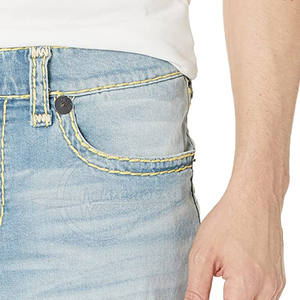 Pantalones cortos de mezclilla con estampado de logotipo personalizado para hombre Pantalones cortos de mezclilla de nuevo estilo para hombre 2025 Pantalones cortos de mezclilla de invierno para hombre - Product Image 4