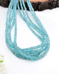 ลูกปัดอะพาไทต์ทรงรอนเดลเหลี่ยมเพชรพลอย l ลูกปัดอะพาไทต์สีน้ำเงินธรรมชาติทรงเหลี่ยมเพชรพลอยสำหรับทำเครื่องประดับอัญมณีชั้นดี - Product Image 3