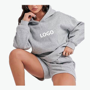 ชุดเสื้อฮู้ดและกางเกงขาสั้นสำหรับผู้หญิงขนาดใหญ่พิเศษลำลอง2025ใหม่ฤดูร้อนพิมพ์โลโก้ตามสั่ง - Product Image 2