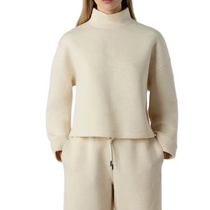 Ensemble de survêtement pour femmes de haute qualité, poids lourd, hiver, manches longues, sweat-shirt en polaire, logo personnalisé, pull à capuche - Product Image 2