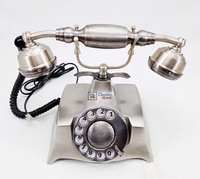 Téléphone fixe rotatif vintage Art Déco fait main en laiton, finition mate, décoration d'intérieur, cadeau de Noël